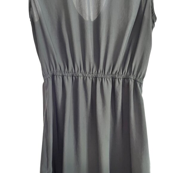 H&M Gray Sleeveless Zip-Front Dress With Pleated Detail & V-Neckline - Size 2 - Picture 7 of 11